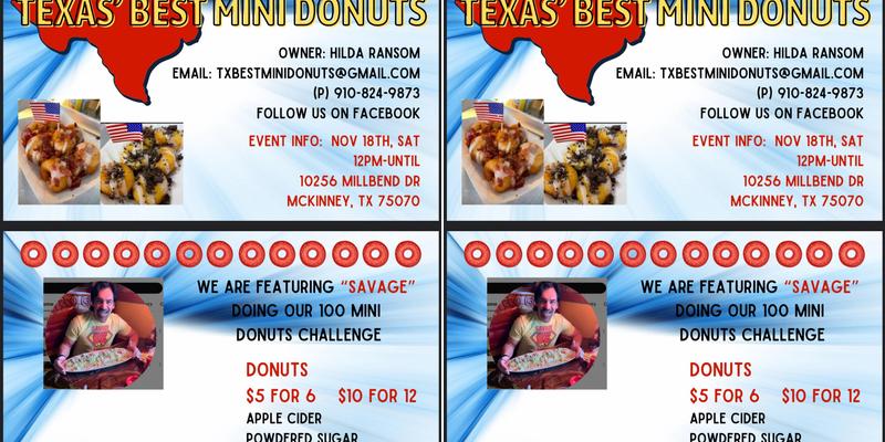 Texas Best Mini Donuts Menu
