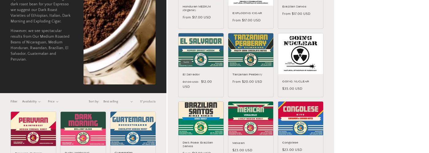 Big Kick Coffee Menu