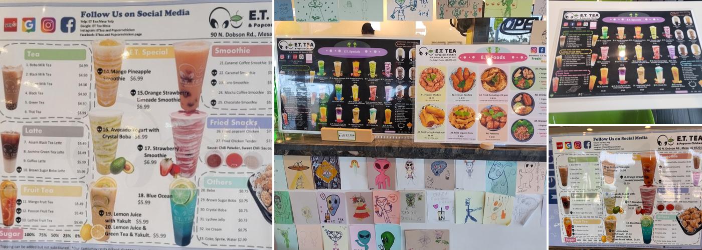 E.T. Tea & Popcorn Chicken Menu