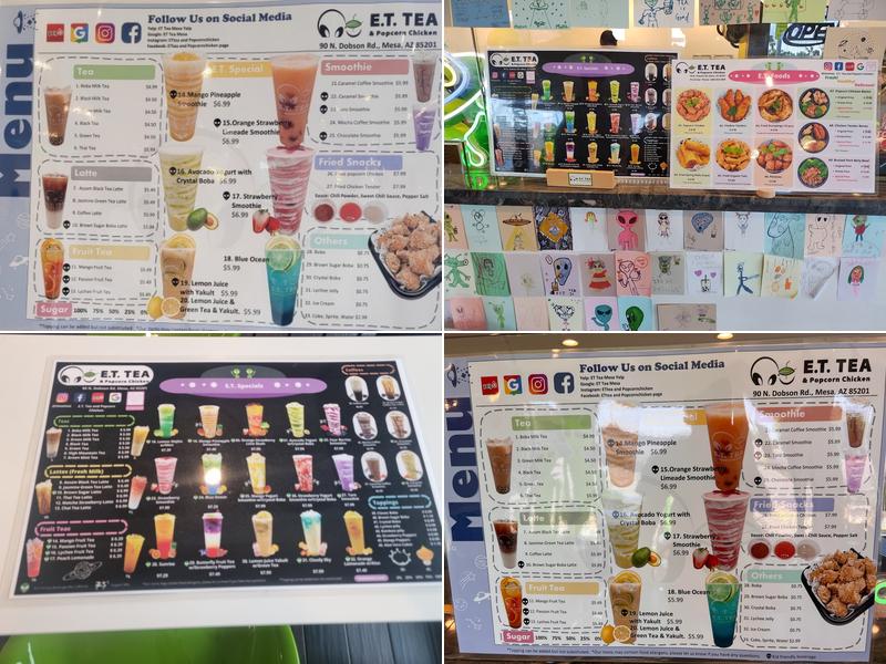 E.T. Tea & Popcorn Chicken Menu