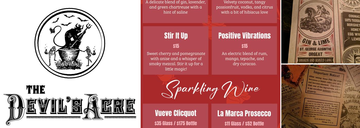 The Devil's Acre Menu