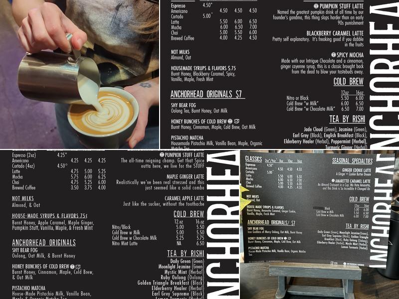 Anchorhead Coffee & Bakery Menu