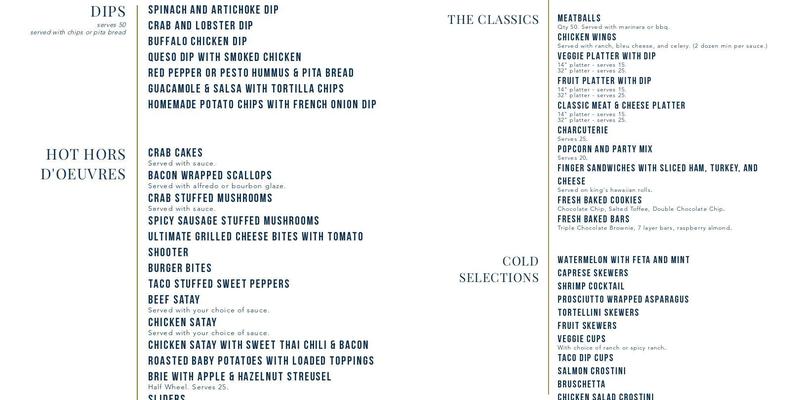 Absolute Custom Catering Menu