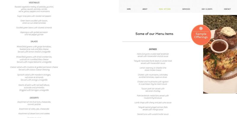 Catering By Dana Menu