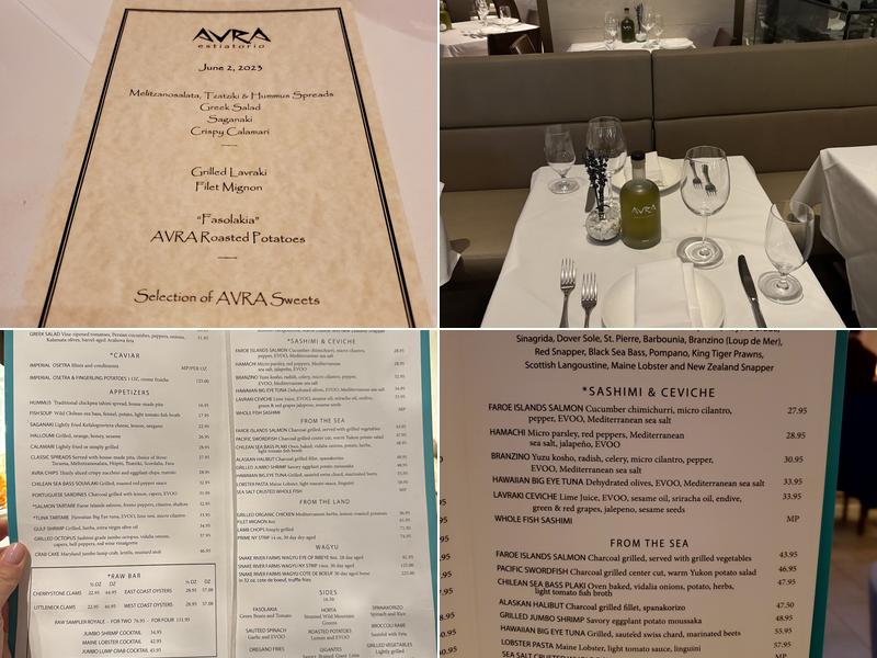 Avra Rockefeller Center Menu