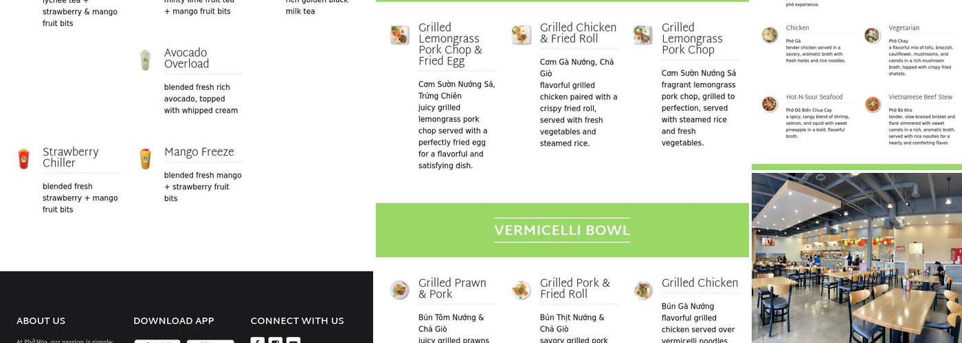 Pho Hoa Noodle Soup - Olympia (Capital Mall Dr.) Menu