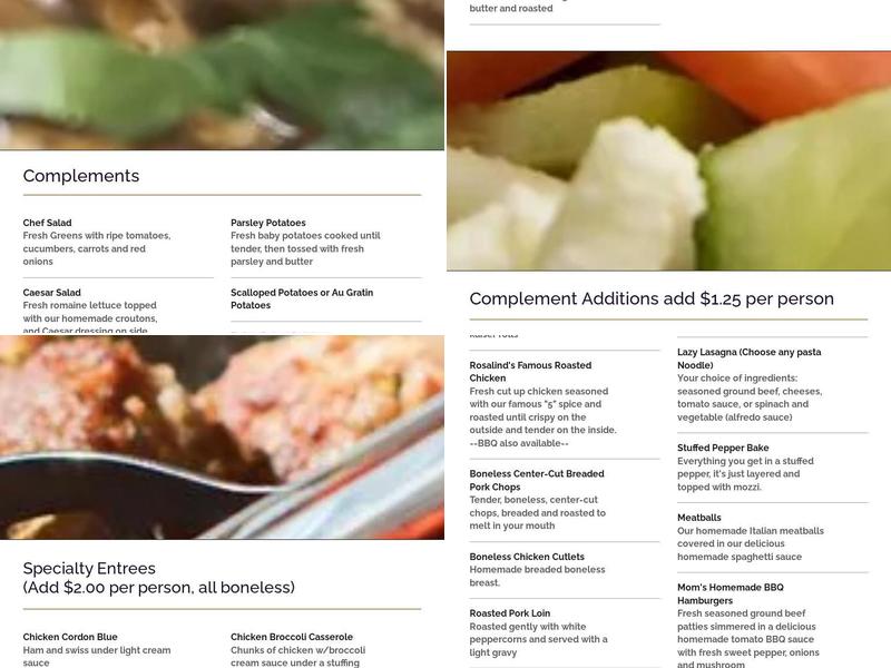Rosalind's Catering Menu