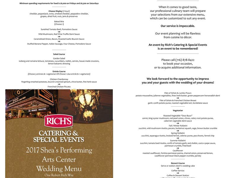 Rich’s Catering & Special Events Menu