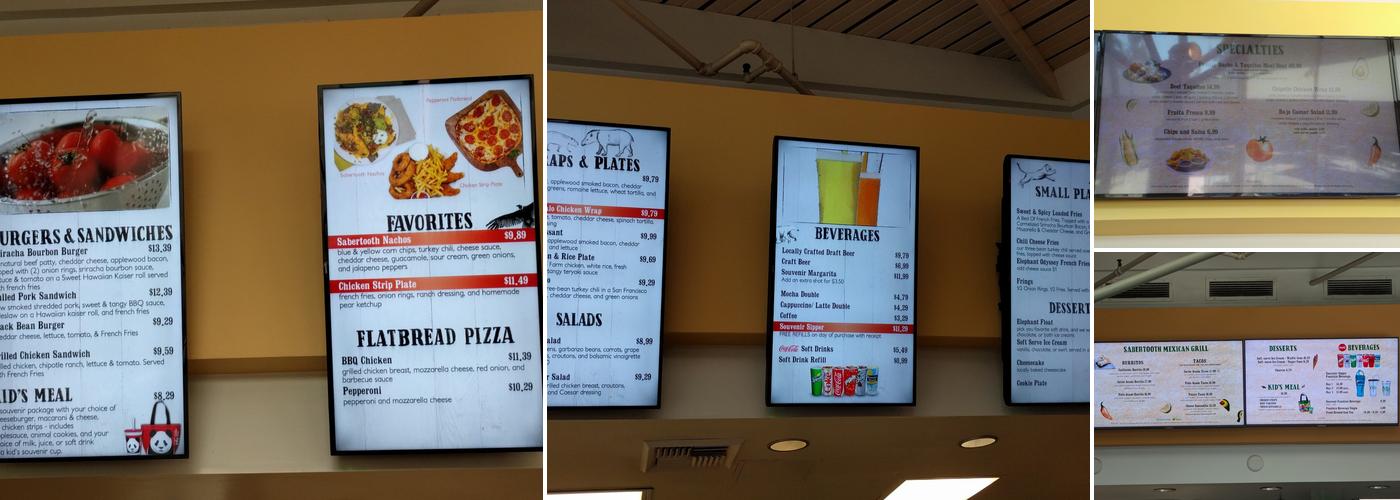 Sabertooth Grill Menu