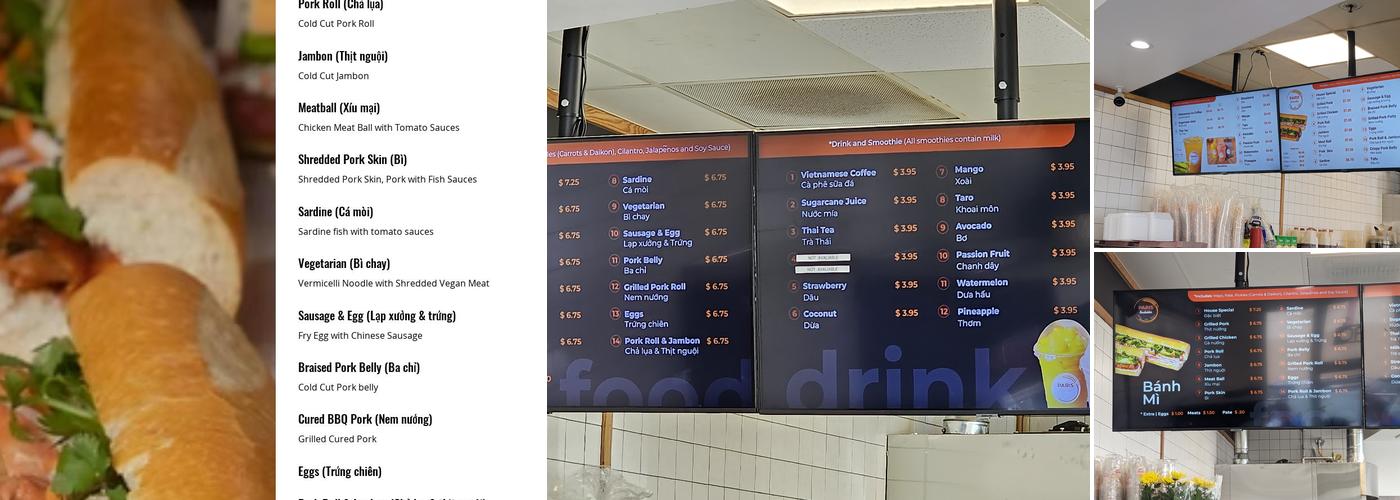 Paris Sandwiches Menu