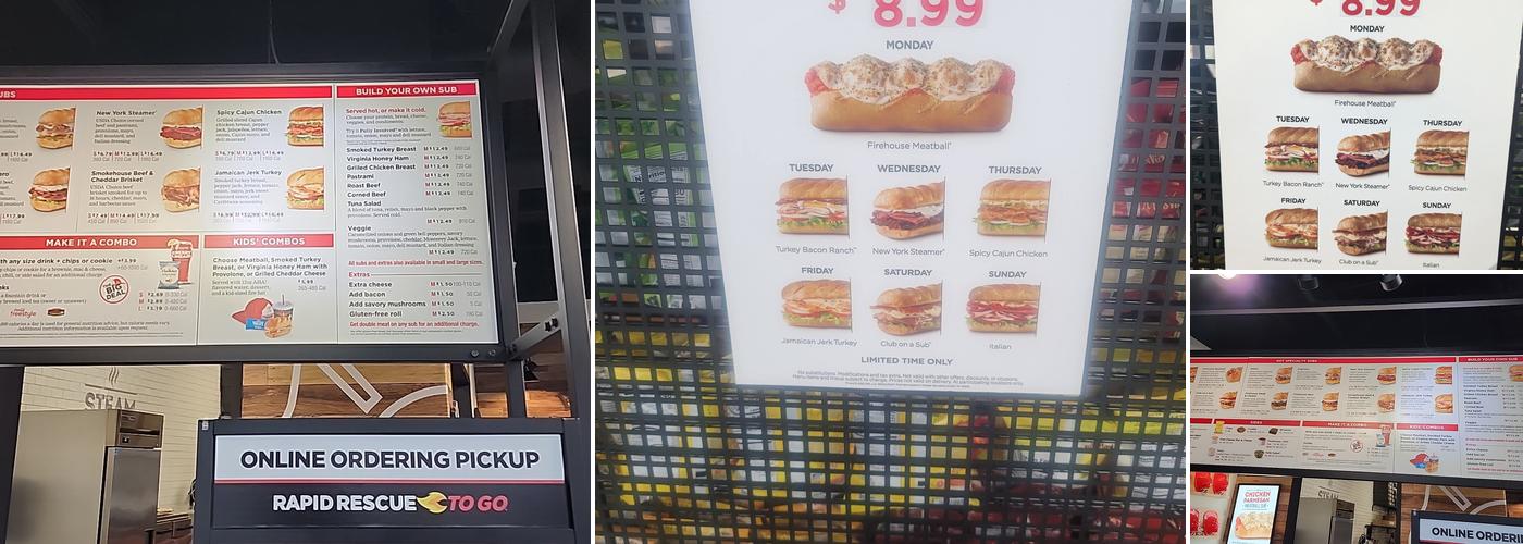 Firehouse Subs Menu