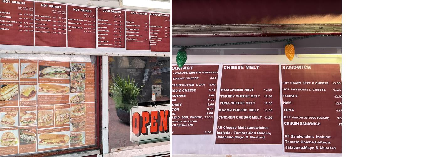 Cable Car CoffeeSF Menu
