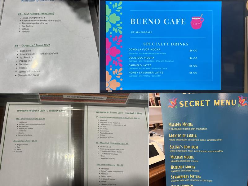 Bueno Café Menu
