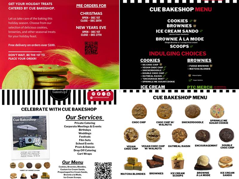 Cue Bakeshop Menu