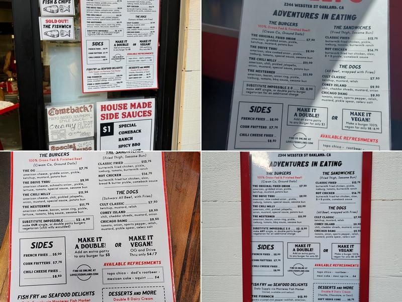 Lovely’s Menu