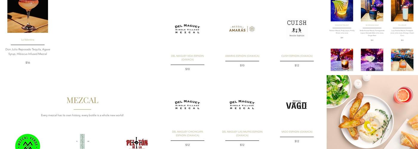 Encanto Agave Bar Menu