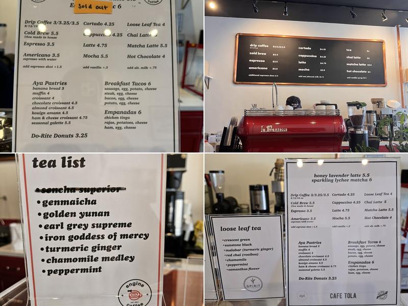 Engine Coffee Menu