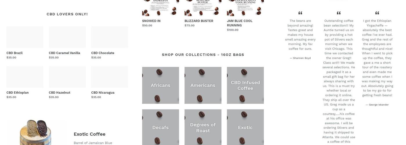 Stivers Coffee Menu