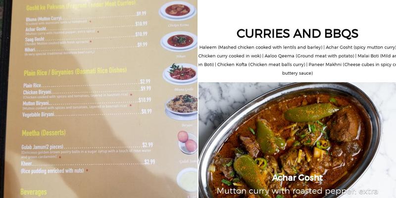 Pakwan Restaurant Menu