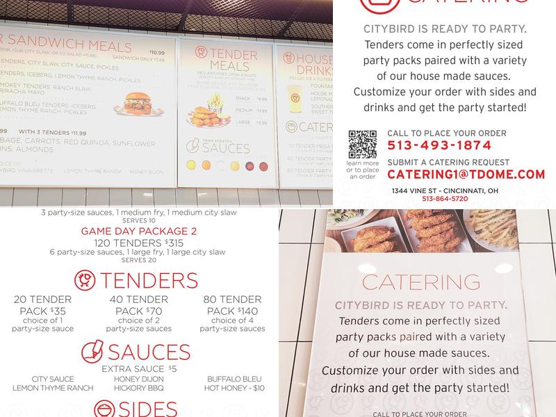 CityBird Tenders Menu