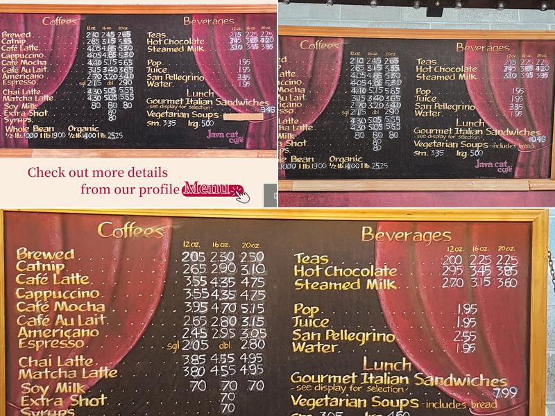 Java Cat Cafe Vancouver Menu