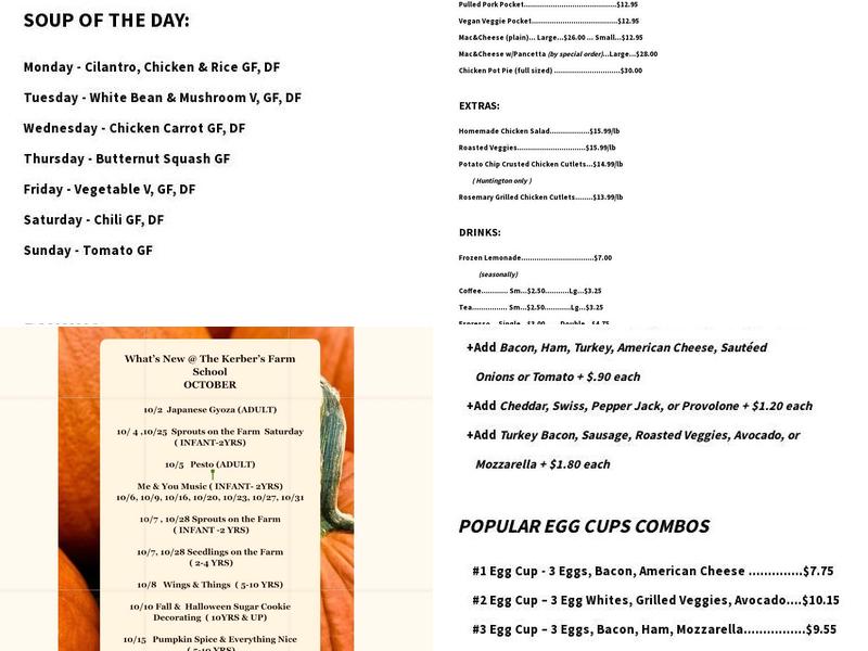 Kerber's Farm NYC Menu