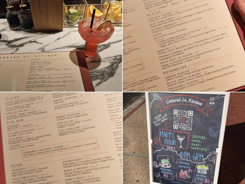 Gerrard Street Kitchen Menu