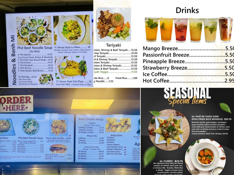 68 Cafe - Pho, Wings and Rice Menu