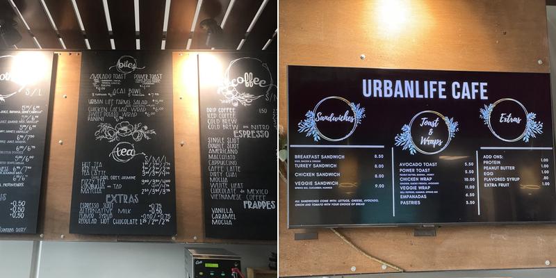 UrbanLife Cafe Menu