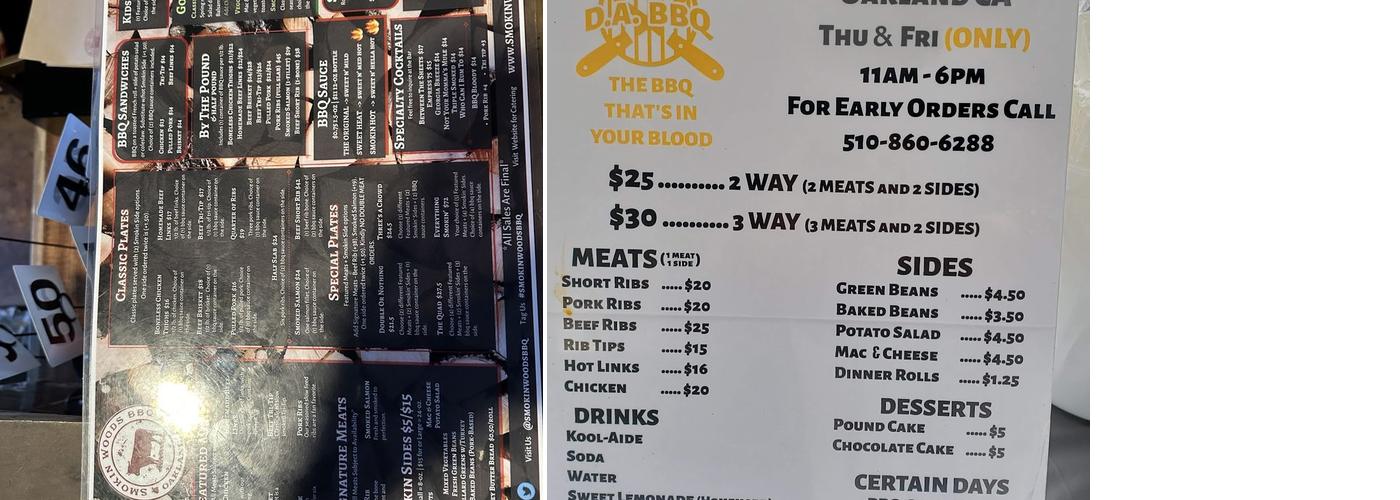 D & A BBQ Menu