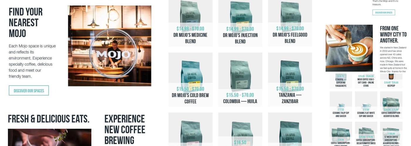 Mojo Coffee Roasters & Wholesale Menu