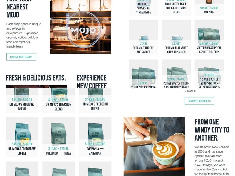 Mojo Coffee Roasters & Wholesale Menu