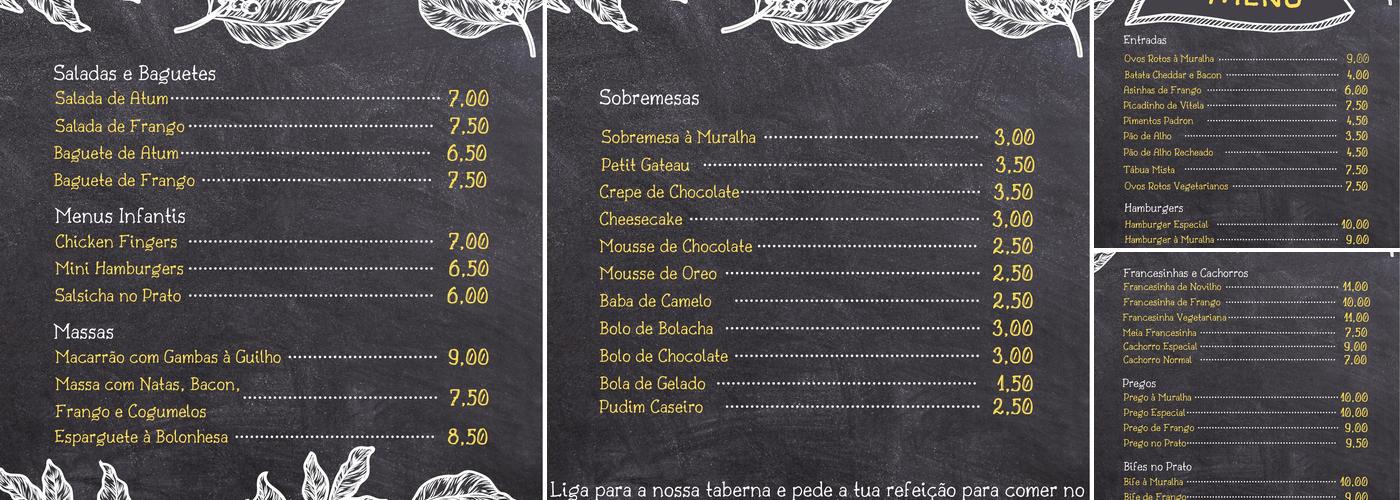 Taberna A Muralha Menu