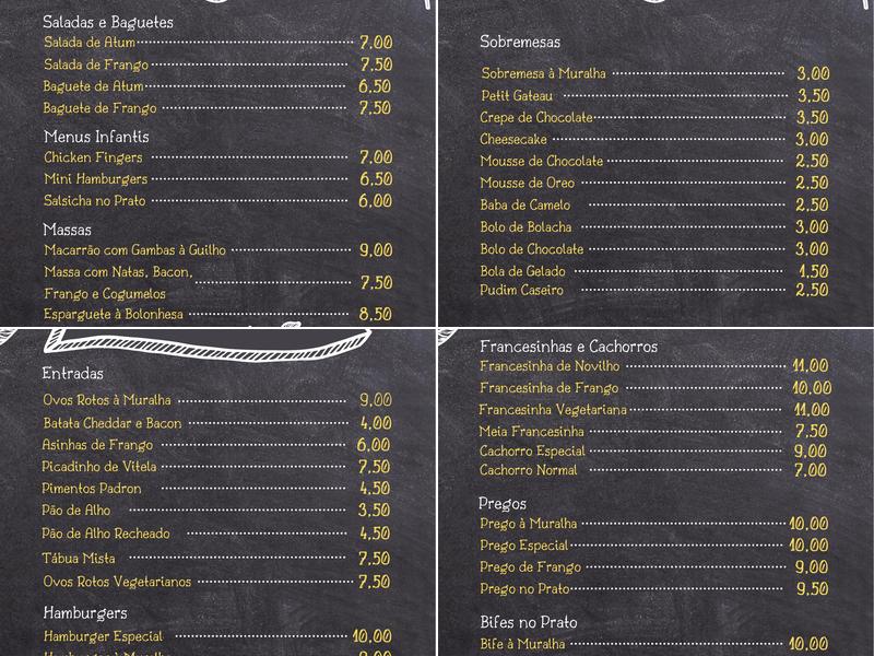 Taberna A Muralha Menu