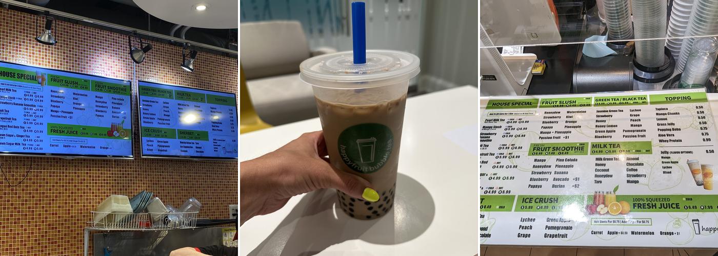HAPPY FRUIT BUBBLE TEA Menu