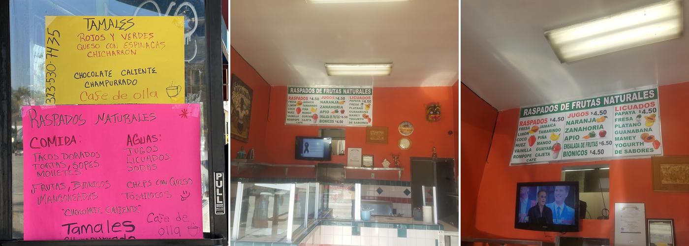 Raspados Zacatecas Menu