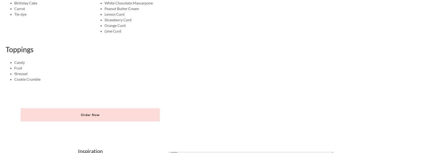 Bradford Bakery Menu