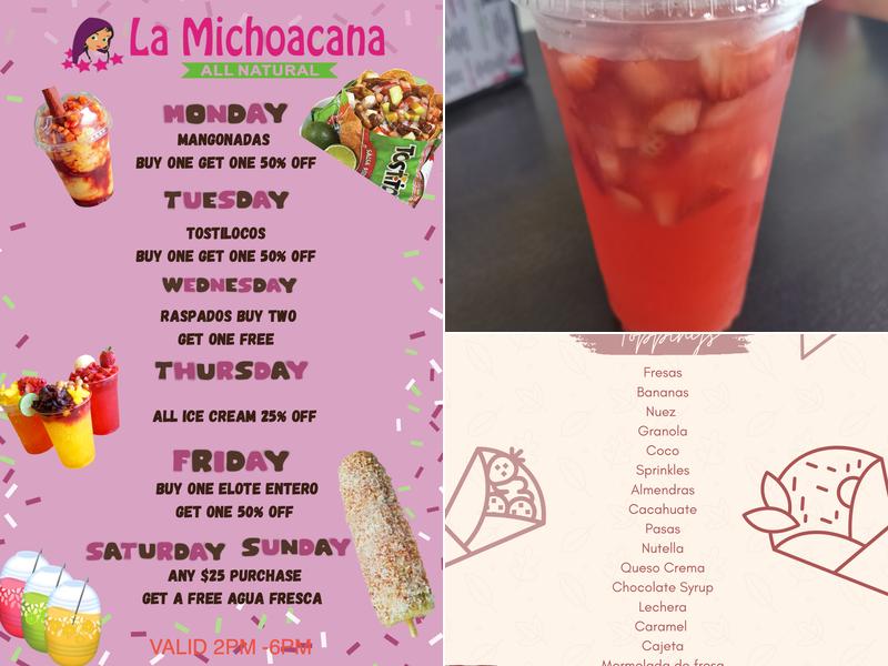 La Michoacana Natural Fruit III Menu