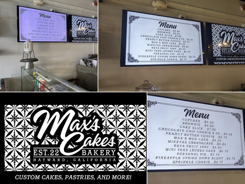 Max’s Cakes Menu