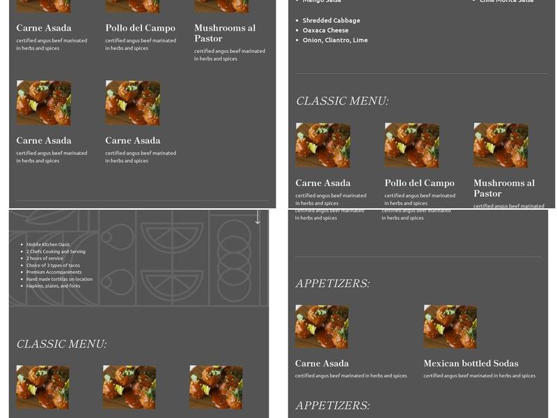 NOMADA Menu
