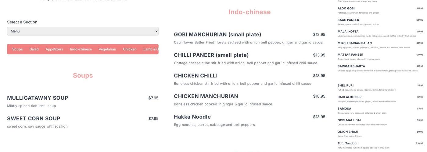Spice Mantra Menu
