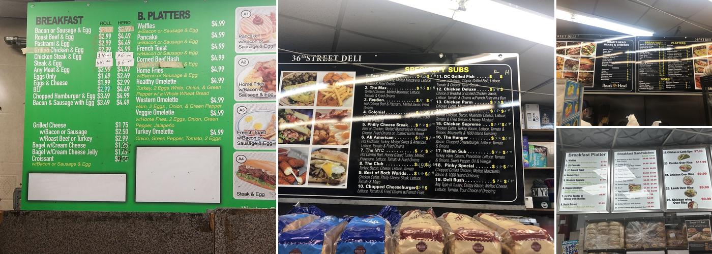 East Thirty Six Deli Menu