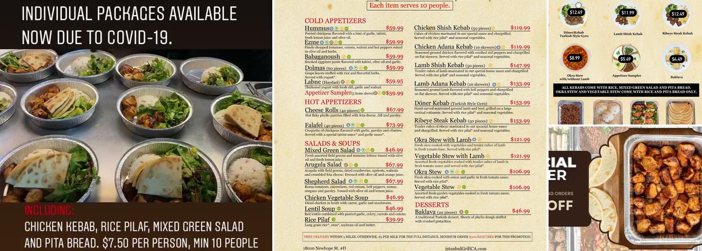 Istanbul Grill Catering & Events Menu
