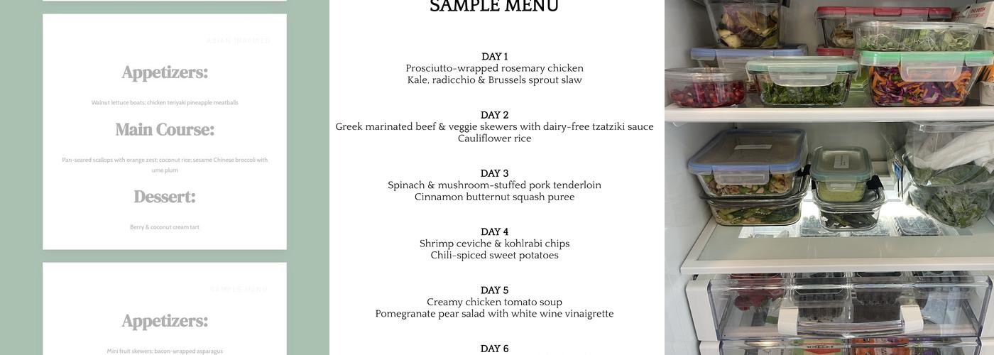 The Nutrivore Chef Personal Chef Service Menu