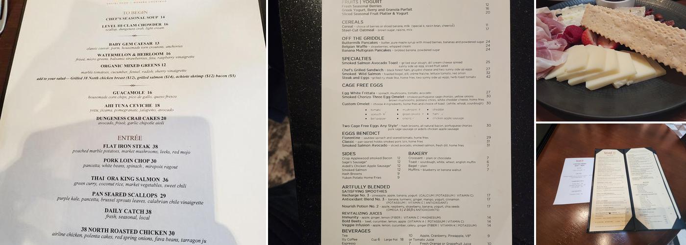 Level III Restaurant Menu
