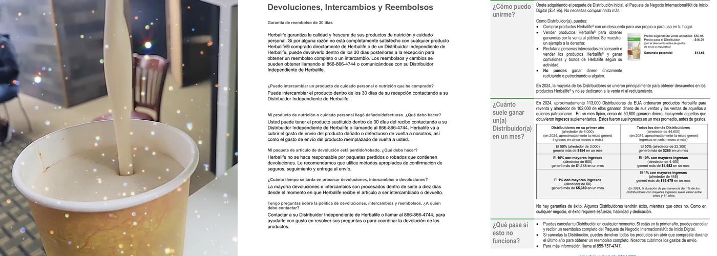 HERBALIFE Nutrition Menu