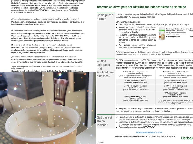 HERBALIFE Nutrition Menu