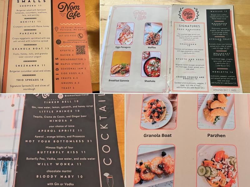 Nom Cafe Menu