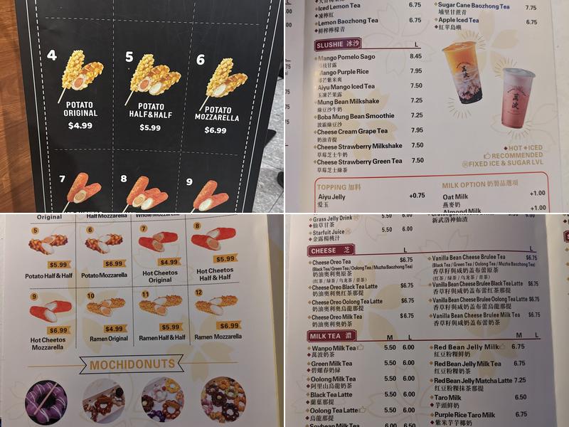 Mochinut & Wanpo Tea Shop Menu