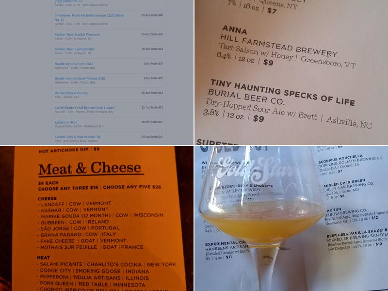 Gold Star Beer Counter Menu